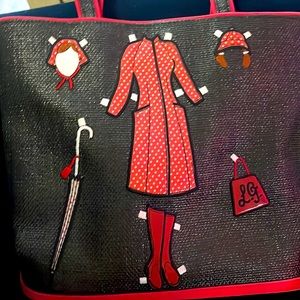 Lulu Guinness black and red purse bag